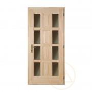 Ámor szélén üveges fenyő bejárati ajtó