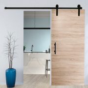 Sonoma tolóajtó fekete sínnel