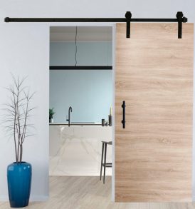 Sonoma tolóajtó fekete sínnel