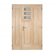 Bogi kétszárnyú fenyő bejárati ajtó