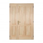 Heves kétszárnyú fenyő bejárati ajtó