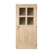 Szikra 8 kazettás 4 üveges kétszárnyú fenyő bejárati ajtó