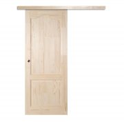 Rusztikus fenyő tolóajtó natúr síntakarással