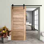 Zánka laminált felületű Country Tölgy tolóajtó fekete síntakaróval