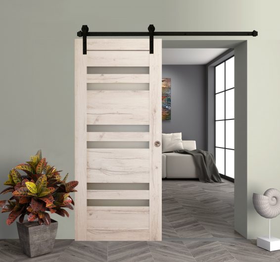 Zánka laminált felületű Piemona tolóajtó fekete síntakaróval