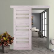 Zánka laminált felületű Piemona üveges tolóajtó színazonos síntakaróval