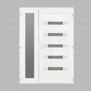 Hidas alumínium rátétes műanyag bejárati ajtó oldalszárnnyal