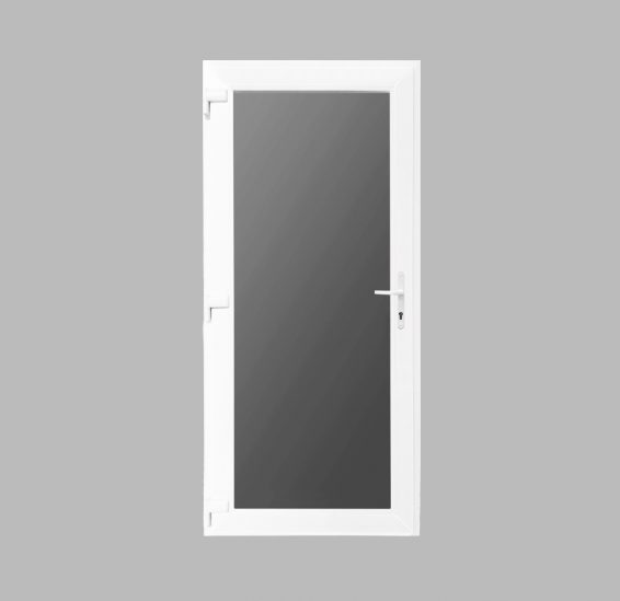 Tele üveges műanyag bejárati ajtó osztó nélkül Tele üveges műanyag bejárati ajtó osztó nélkül