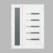 Tóbiás alumínium rátétes műanyag bejárati ajtó oldalszárnnyal