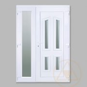 Pó 4 üveges vákuumpaneles műanyag bejárati ajtó oldalszárnnyal