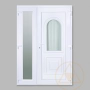 Volga nagy üveges vákuumpaneles műanyag bejárati ajtó oldalszárnnyal