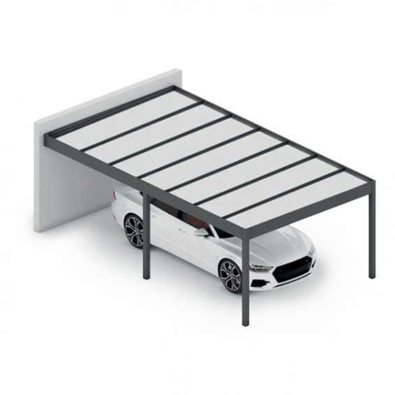 Falhoz szerelt egyállásos autóbeálló