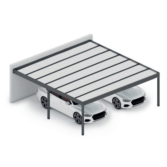 Falhoz szerelt kétállásos autóbeálló