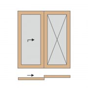 Balos, jobbra nyíló - fa emelő-toló erkélyajtó - belső nézet